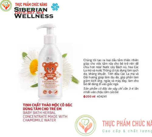 Tinh chất thảo mộc cô đặc dùng tắm cho trẻ em Vitamama Baby Baby Bath Herbal Concentrate made with chamomile water